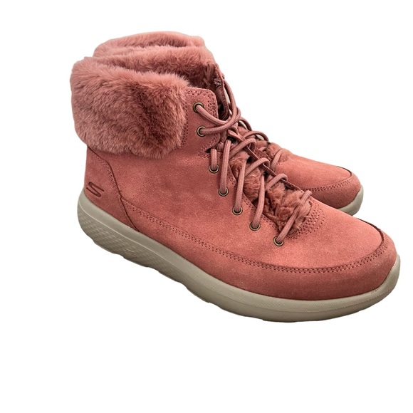 Skechers Shoes - Skechers On The Go Winter Chill Womens Size 8.5 Boots Rose Pink Faux Fur…